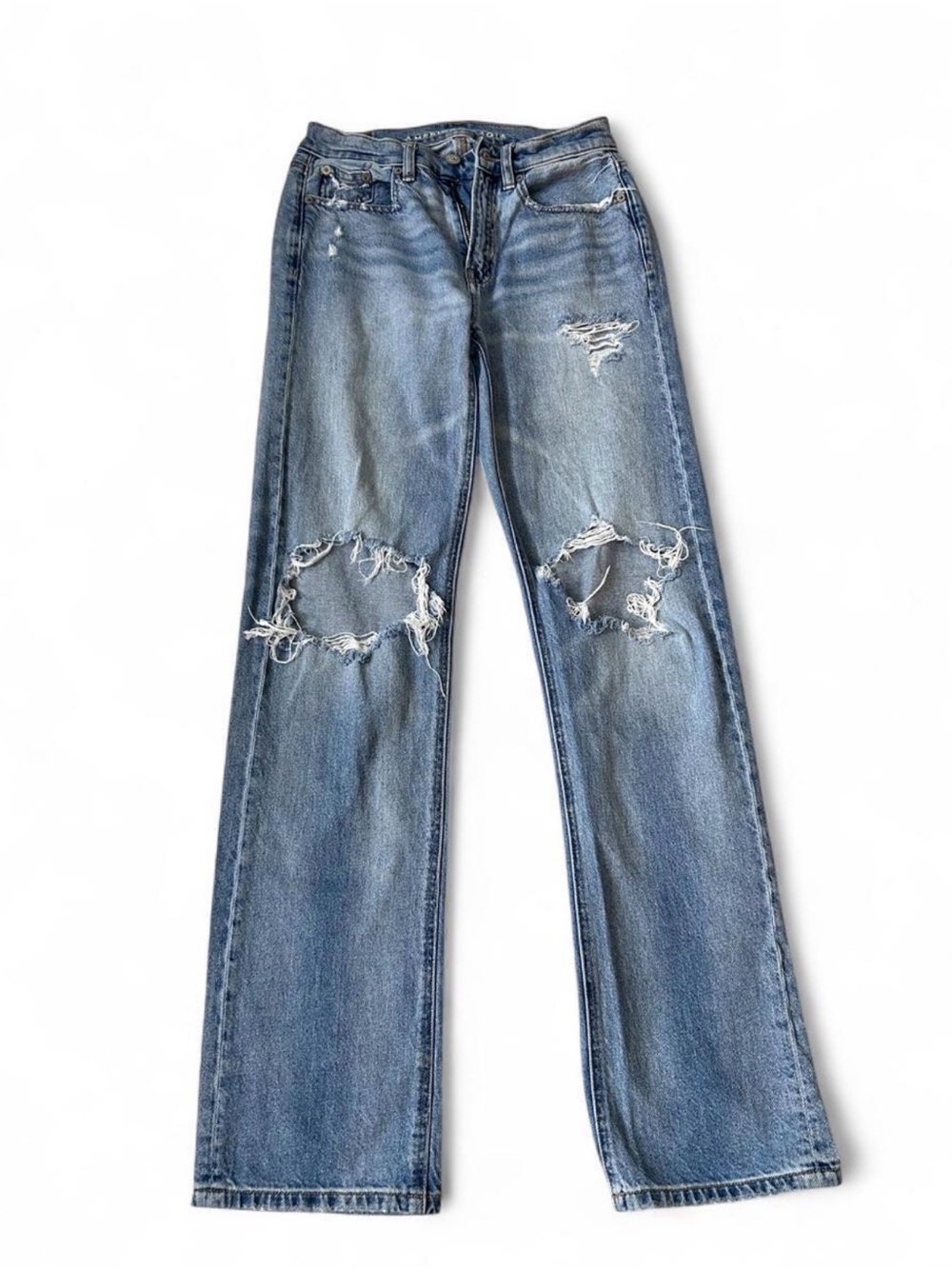 American Eagle Low-Rise Baggy Distressed Jeans Size 000 Regular